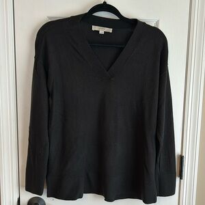 Ann Taylor Loft Small Black V-neck Sweater